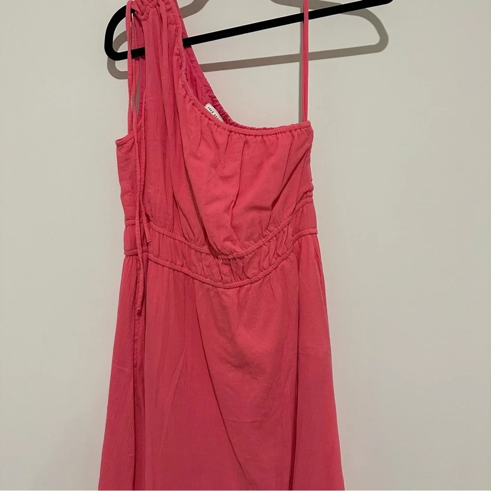 One-Shoulder Pink Midi Dress - Picture 2 of 4